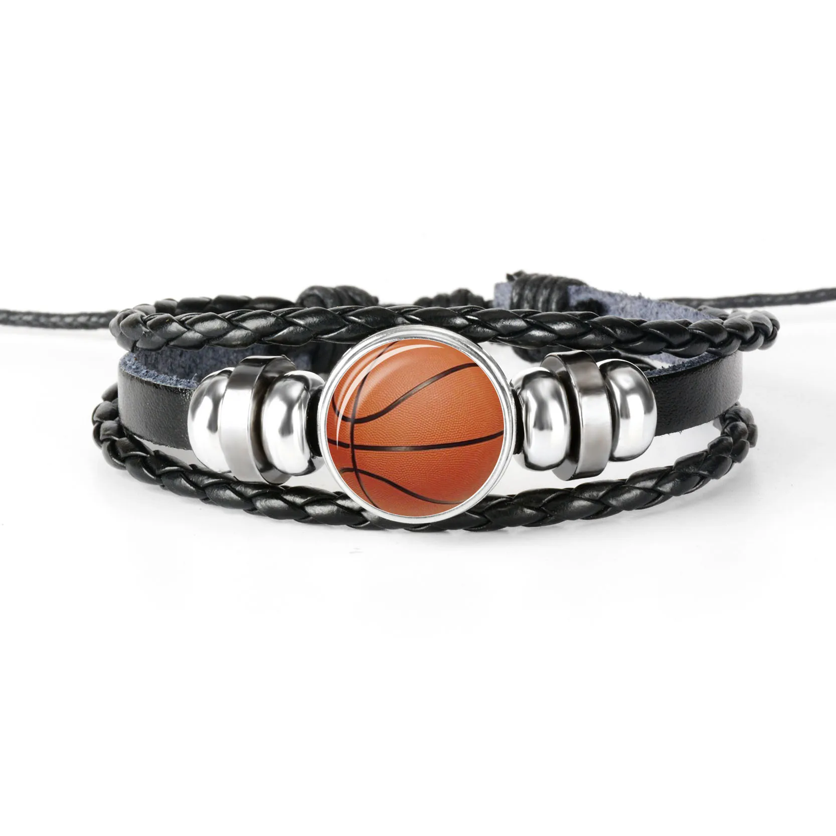 Set da 12 braccialetti ciondolo a tema sportivo, con perline a