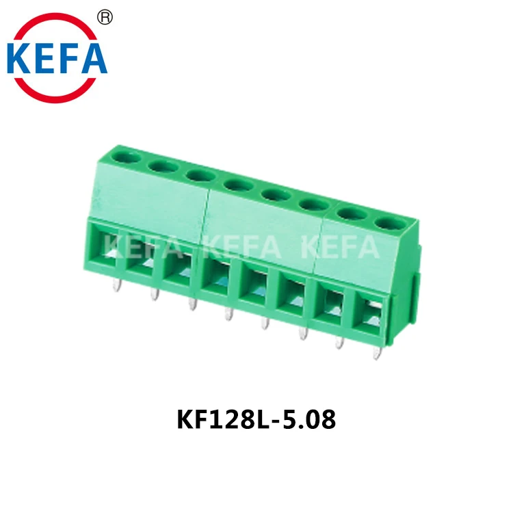 KF128-5.0/5.08 موصل Pa66 بحجم 5.08 مم، قطعة توصيل كهربائية قابلة للفصل بنظام برغي لمخرج الطاقة