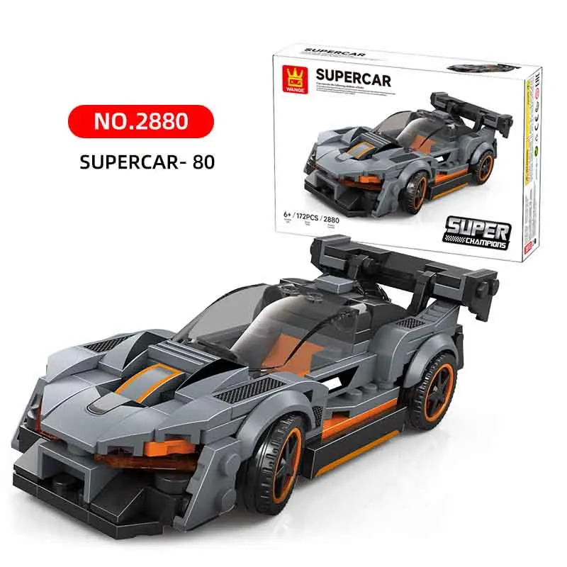 2880 Block Set Sport Car Block Set Racing City Police Car Model Assembly Blocks Building Toys for Children Toys 172+PCS