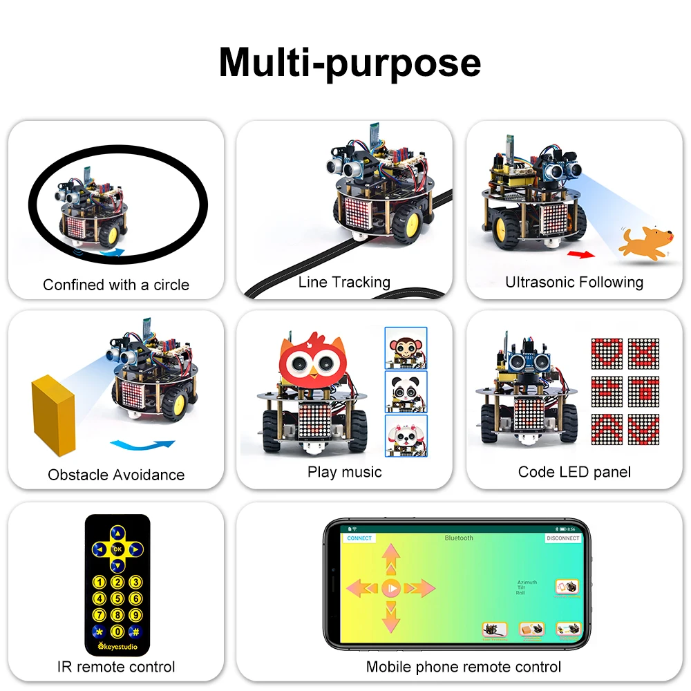 OEM/ODM Keyestudio Smart Little Turtle Robot V3.0 Robot Car Kit for Arduino Educational Programming Robot