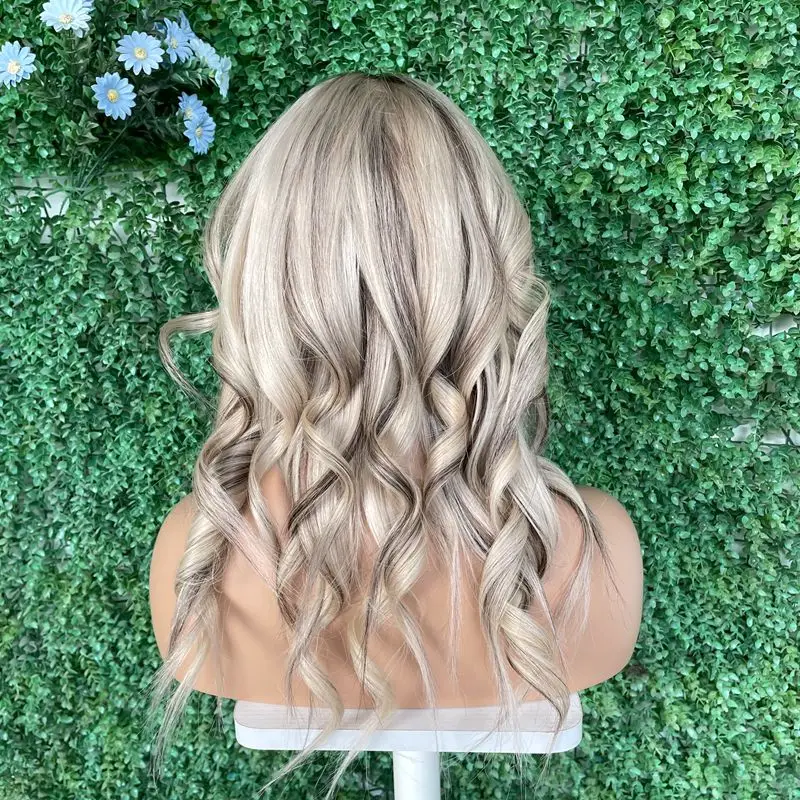 Hand Tied Silk Top Base Natural European Human Hair Lace Wig With Pre