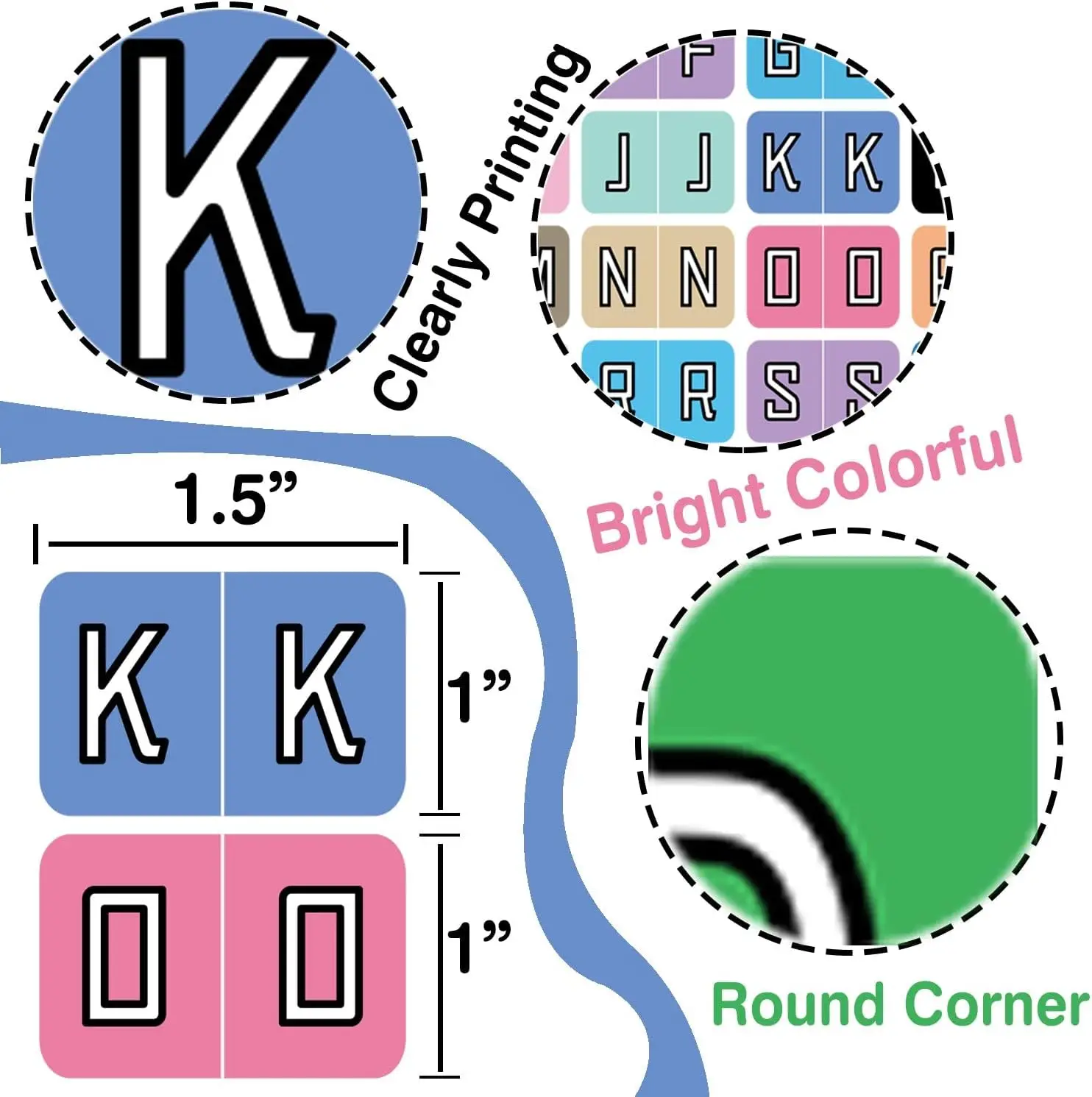 26 Letters Index Tabs Alphabet A To Z File Folder Labels Color Coded