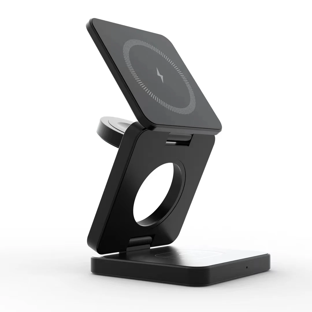 Factory Price Stock 3-in-1 Foldable Fast Charging Wireless Charger Stand Dock for iPhone 16 Electric Magnetic Magnetic Charger