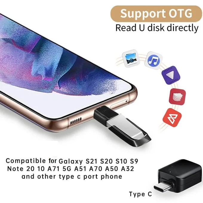 OTG адаптер для Samsung Galaxy S8 S9 plus note 8 A70 A50 поддержка кардридера/U диск/мышь/геймпад
