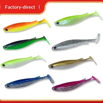 Stainless Steel Artificial Soft Bait Lure for Bass Freshwater Two-Color T-Tail Jig Head Snakehead Mandarin Fish Wholesale – Soft Lure – view 2