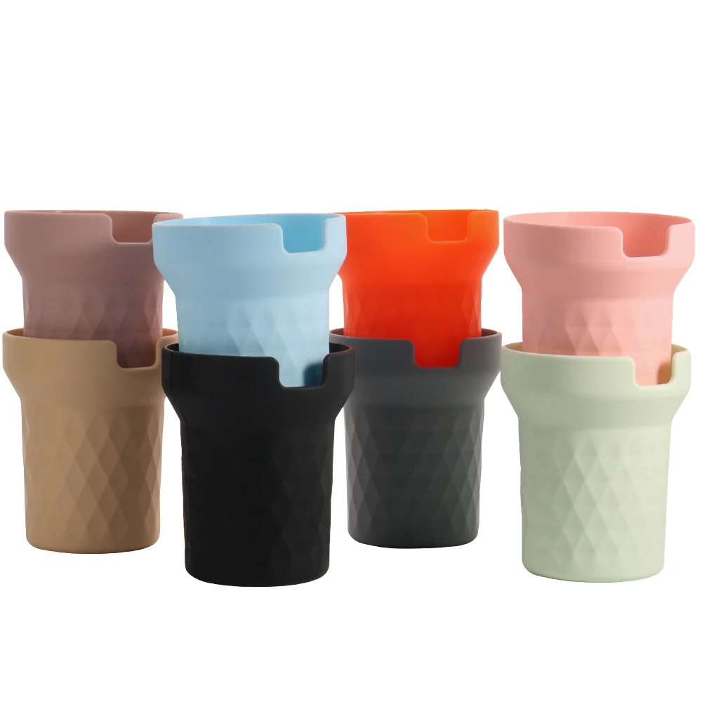 Portable Custom Logo Silicone Cup Sleeve Car Cup Protective Cover Drop-proof Convenient Silicone Water Bottle Bottom Sleeve manufacture