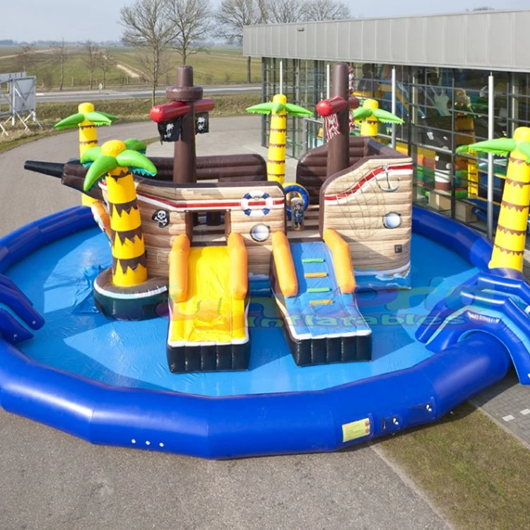 Aire De Jeux Gonflable BeBop Canyon – Toboggan Aquatique, Pataugeoire, Mur D'escalade – 400x350x240 Cm – Dès 3 Ans