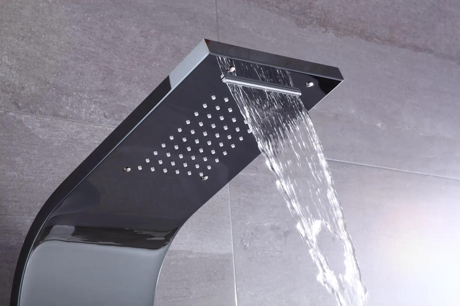 Sanipro Modern Black Stainless Steel Rain Shower System Mixer Faucet