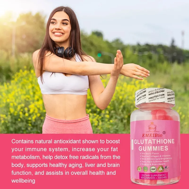 glutathione kirkland Etiqueta Privada natural de l-glutathione para la piel, gel de colágeno que  aclara la piel, reduce el blanqueamiento de la piel
