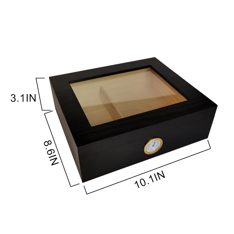 Vanace Custom Logo Black Spanish Cedar Cigar Cases