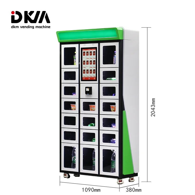 DKM Smart Automatic Banknote Coin Lockers Type Fresh Flowers Food Water Locker Boxes Vending Machine with Card Pay