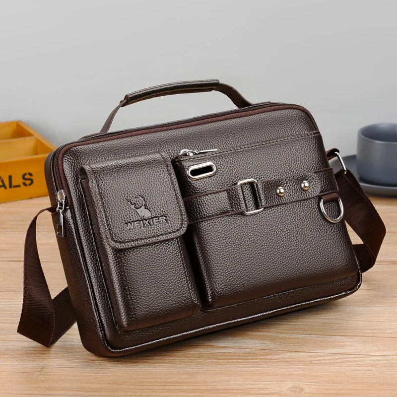 Men's PU Leather Shoulder Bag Fashion Functionality