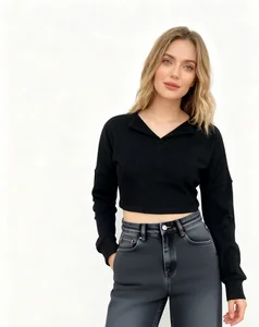 Women's  T Shirt Slim Fit Long Sleeve Crop Top Casual Fashion Simple Full Sleeve Tee Decoration for Effortless Style Plain Dyed