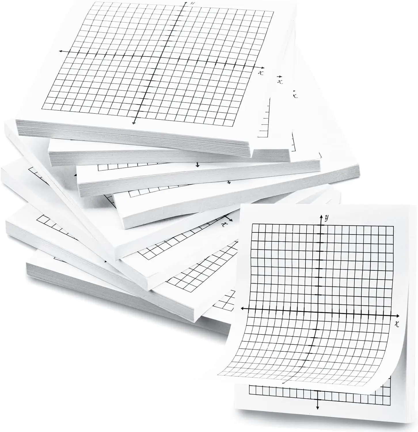 Mini Graph Paper Sticky Notes Bright Colors Message Note 3x3 Inch Grid ...