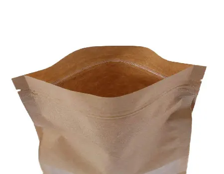 Custom Printing Kraft Paper Bag Eight Side Flat Bottom Stand Up Pouch ...