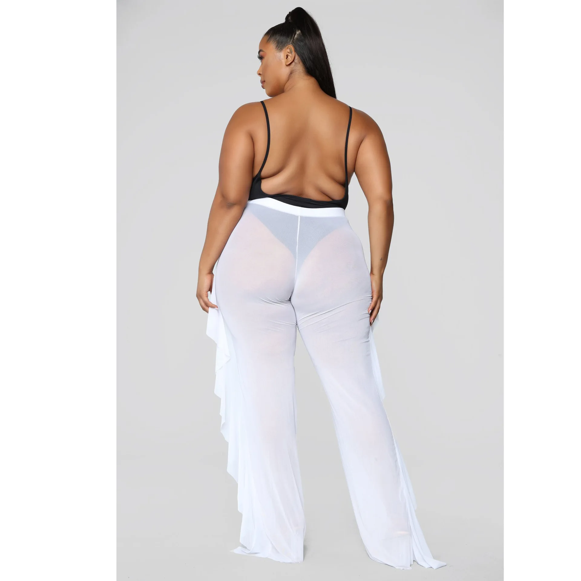 sheer cover up pants plus size