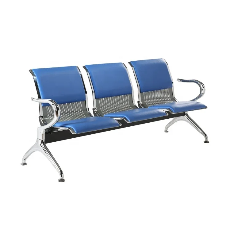 Clinic Office Seating Bench Waiting Chair 3 Seats Metal PU Airport Hospital Station Gang Bench Chair Wait Sillas De Espera