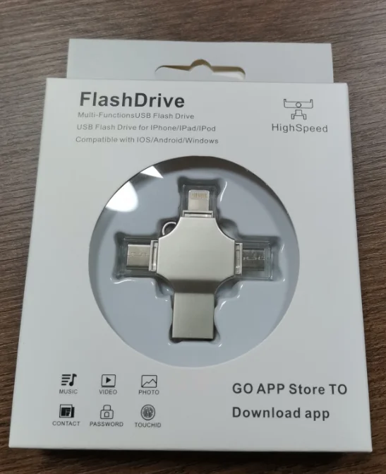 Custom Logo Flash Memory 4 in 1 USB Flash Drive 3.0 2.0 16GB Otg Usb External Memory Storage for Smart Phone Computer Tablets