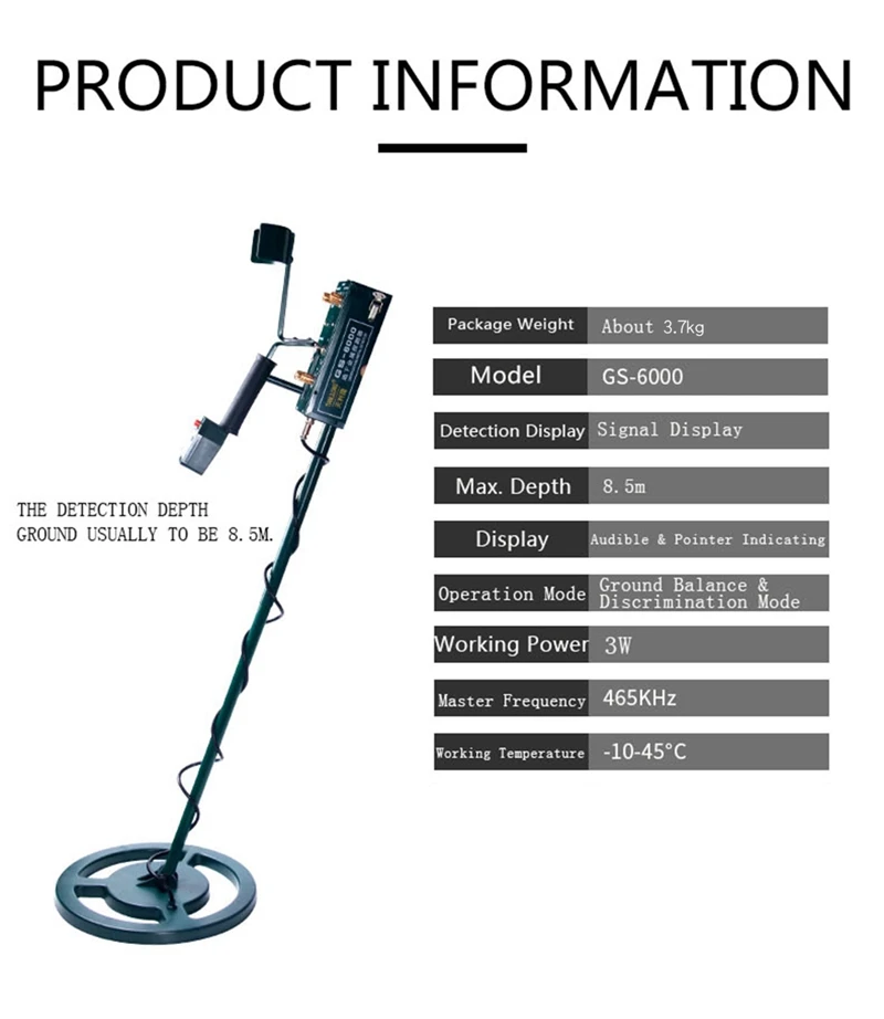 Gs-6000 Tianlilong Upgraded Maxgeek Deep Underground 8.5M Gold Diamond Detectores De Metales Preciosos Gs 6000 Metal Detector