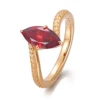 14k gold lab gemstones ring