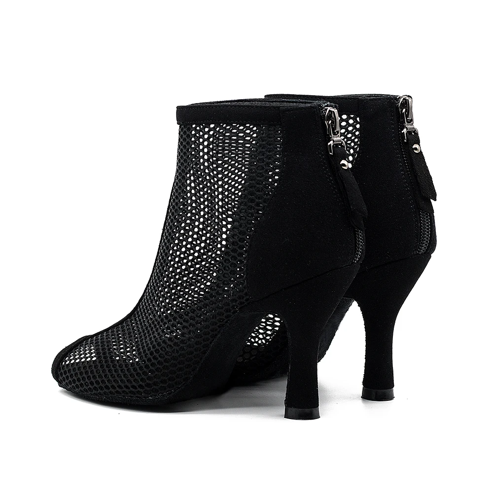 Потрясающие черного цвета женская обувь из сетчатого материала; Бачаты Сальса обувь на высоком каблуке занятий для латинских танцев, туфли на высоком каблуке для танцев; Бесплатная доставка;