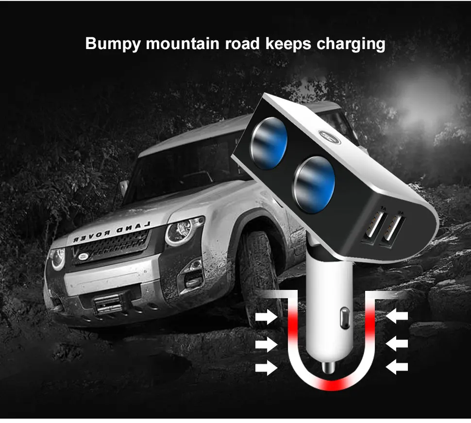 Power Charger Car Cigarette Lighter Charger DC 12V 24V Mini Dual USB Car charger