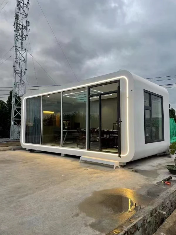 Modern Prefabricated Tiny Container Space Capsule Prefab Pod Mobile Apple Cabin House
