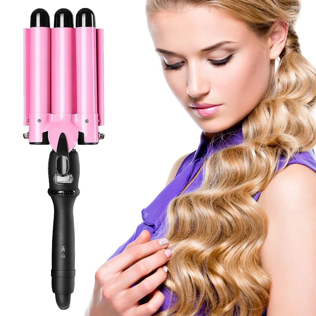 Professional Salon Wavy Hair Styler Tourmaline Hair Crimping Iron Wave  Maker 3 Barrels Curling Iron Dual Voltage Hair Curler - Buy Professional  Magic Hair Curler,Hair Crimping Iron,Professional Salon Hair Curler Product  on