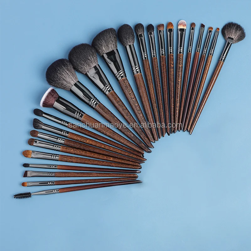 OVW Factory Makeup Brushes Set 24pcs Natural Goat Hair Powder Foundation Contour Blending Eyeshadow Eyeliner Makeup Tools