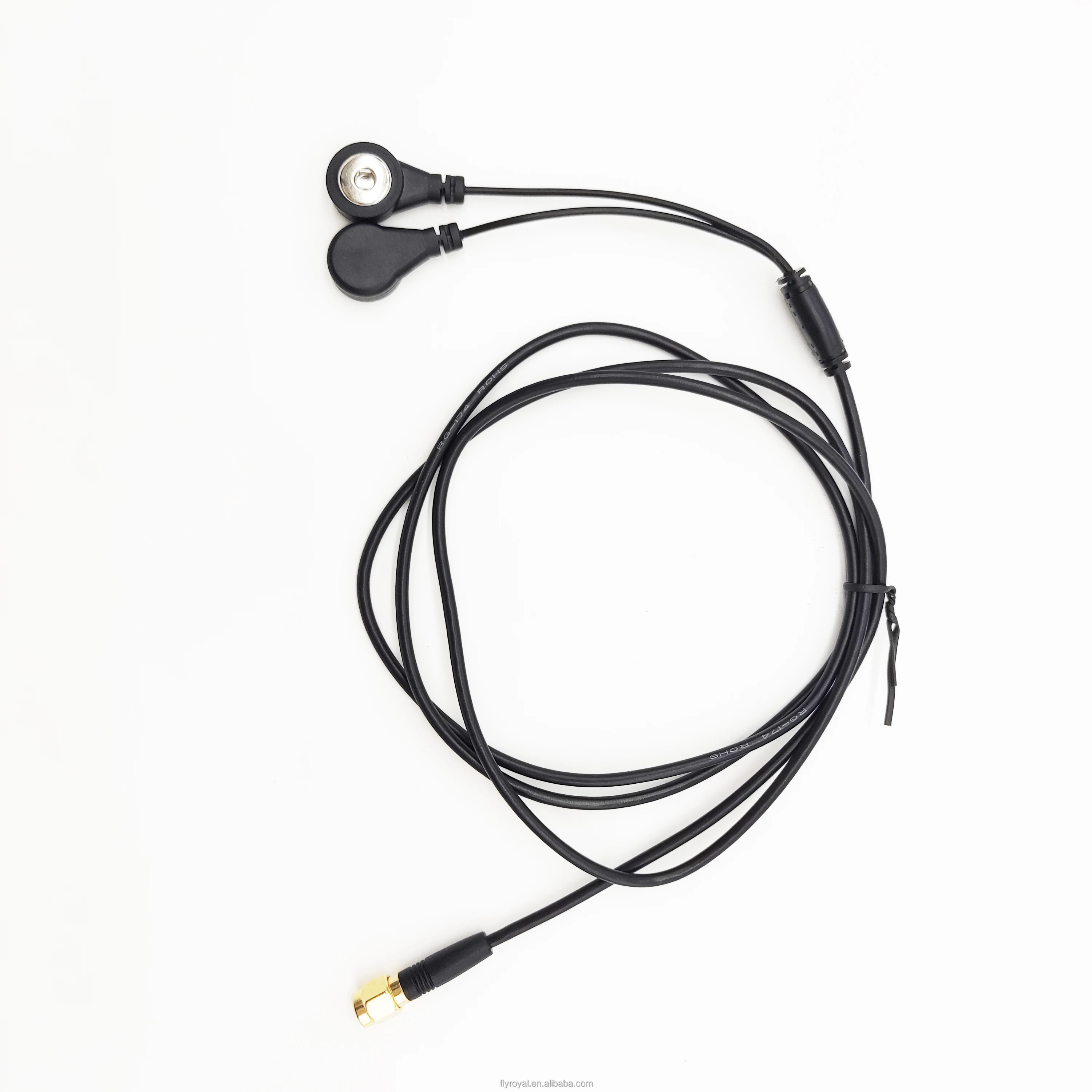Customize Ecg Cables 2 Lead 4.0mm Electrode Snaps To Rp Sma Female