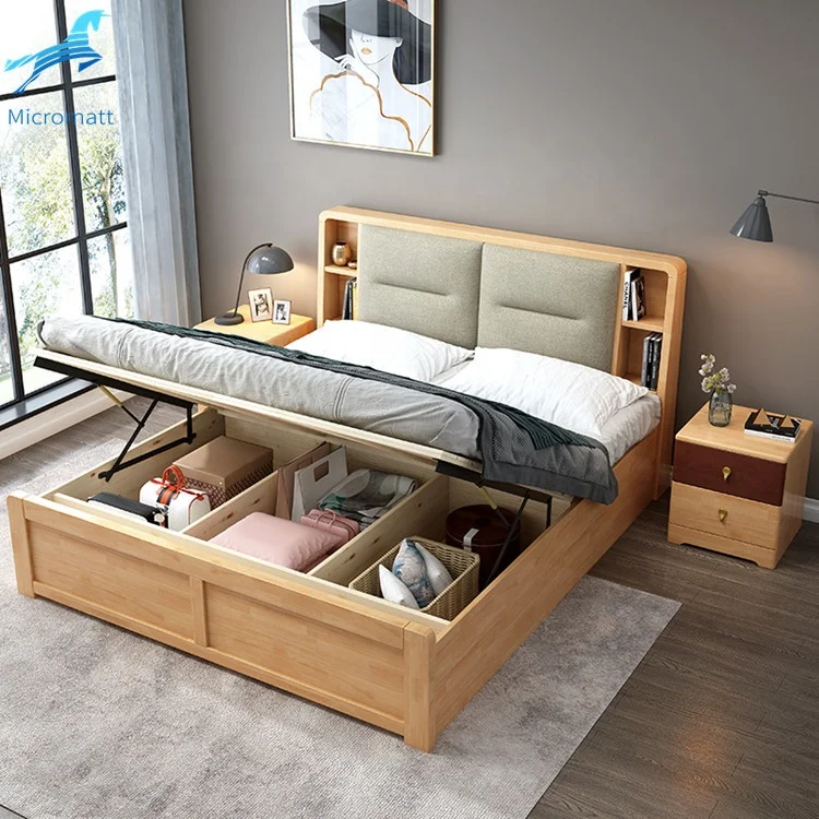 Bedroom Set Frame Double King Size Modern Luxury Wood Furniture Bed - Buy Customizable Nordic Style Storage Log Color Bedroom Furniture Double Solid Wood Bed Modern,2020 New Style Creative Style Storable Double Bedroom Set Frame Double King Size Modern Luxury Wood Furniture Bed - Buy Customizable Nordic Style Storage Log Color Bedroom Furniture Double Solid Wood Bed Modern,2020 New Style Creative Style Storable Double