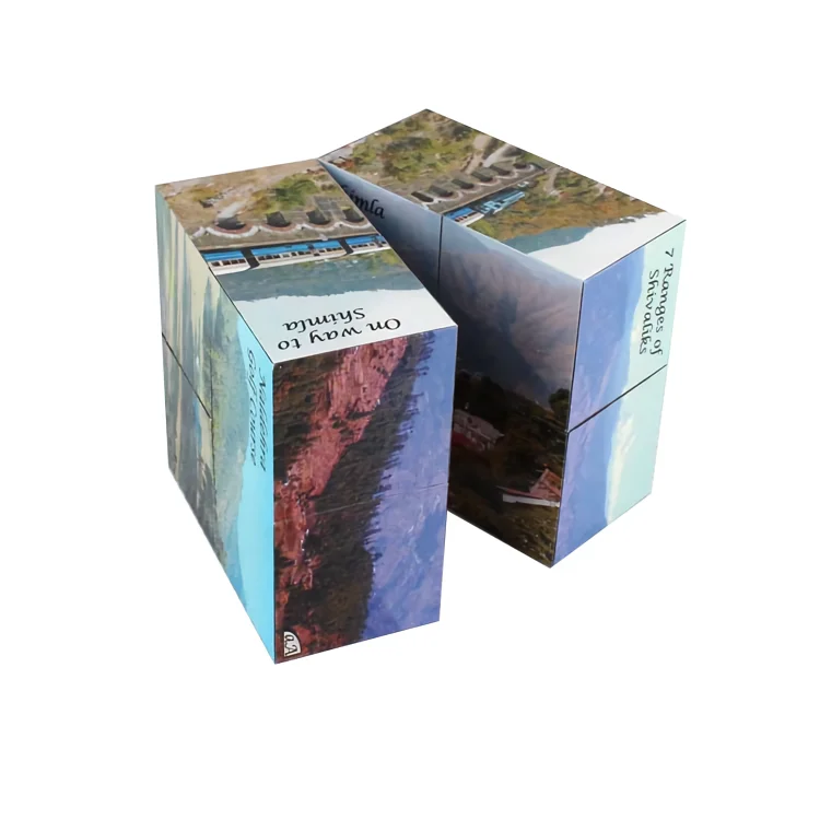custom photo template print kids birthday gifts 3d puzzle plastic model magic folding cube