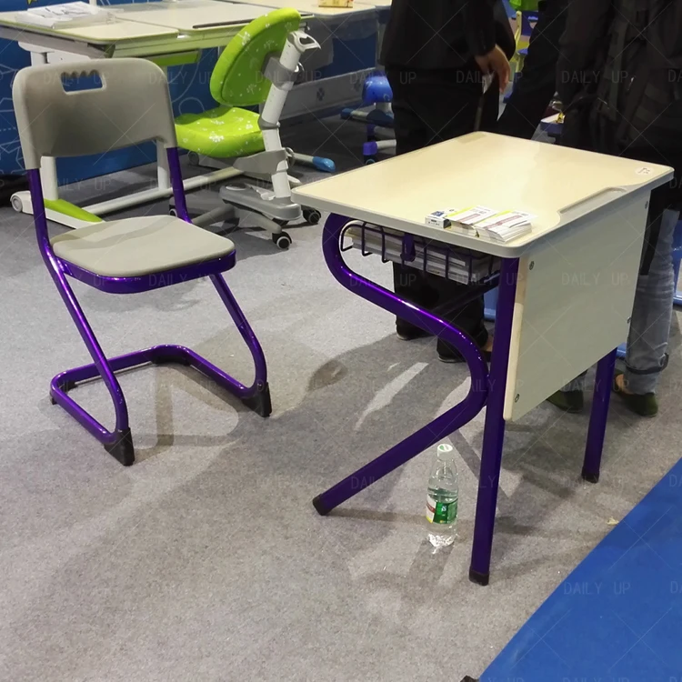 Cheap Price School Furniture Plastic Popular School Desk and Chair Double seat school desk and chair set