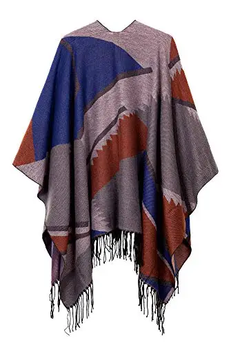 Durable Using Low Price Women and Ladies Wool Cashmere Poncho Knit Blanket Pattern Winter Cape Shawl Poncho for Women