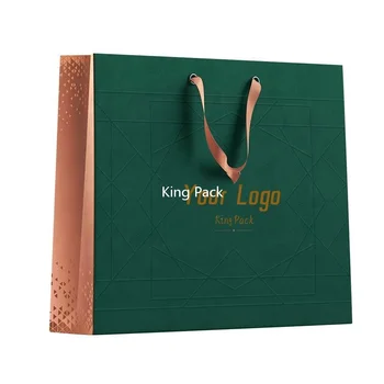 Flexography Luxury Custom Gold Stamping Printed White Gift Paper Shopping Promotional Paper Bags With Handle