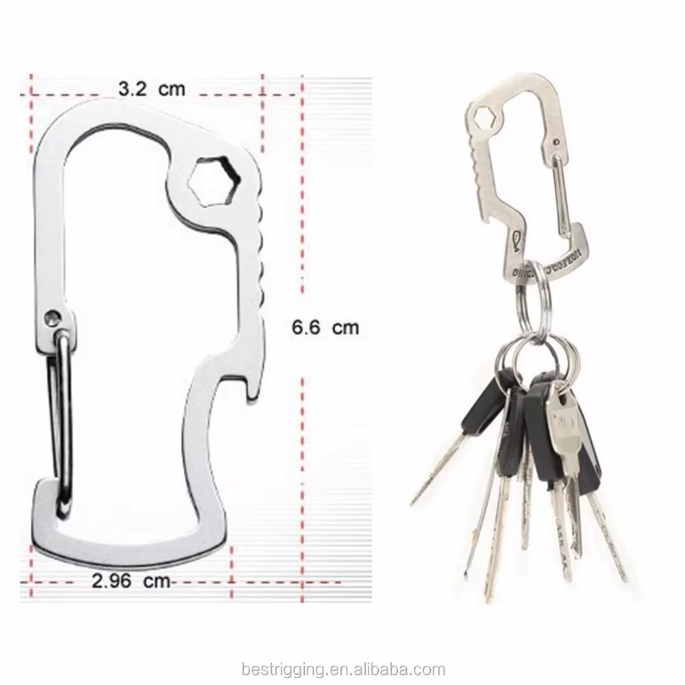 Premium Stainless Steel Multi-Function Snap Hook Keychain Carabiner & Quick Release