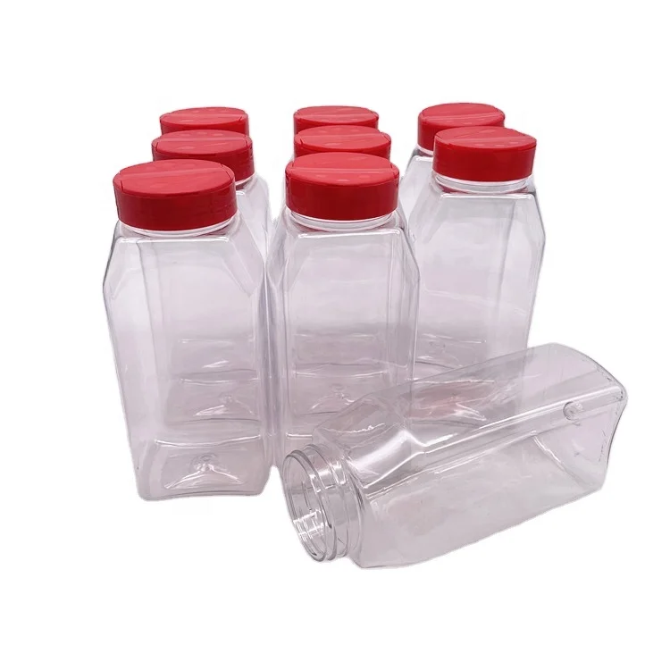 32OZ Plastic Spice Bottles Seasoning Containers Jars Include Flap Lid with Pour and Sifter Spice Shaker