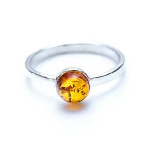 Natural Amber 925 Sterling Silver Adjustable Ring Women Vintage Jewelry Wedding Engagement Anniversary Gift Wholesale