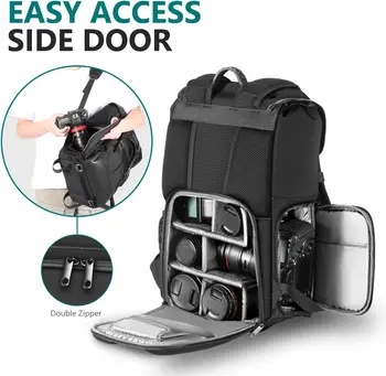 Neewer Camera Backpack, Durable Waterproof Camera Case Photography Backpack With Rain Cover for DSLR Camera, Lens & Accessories detail image
