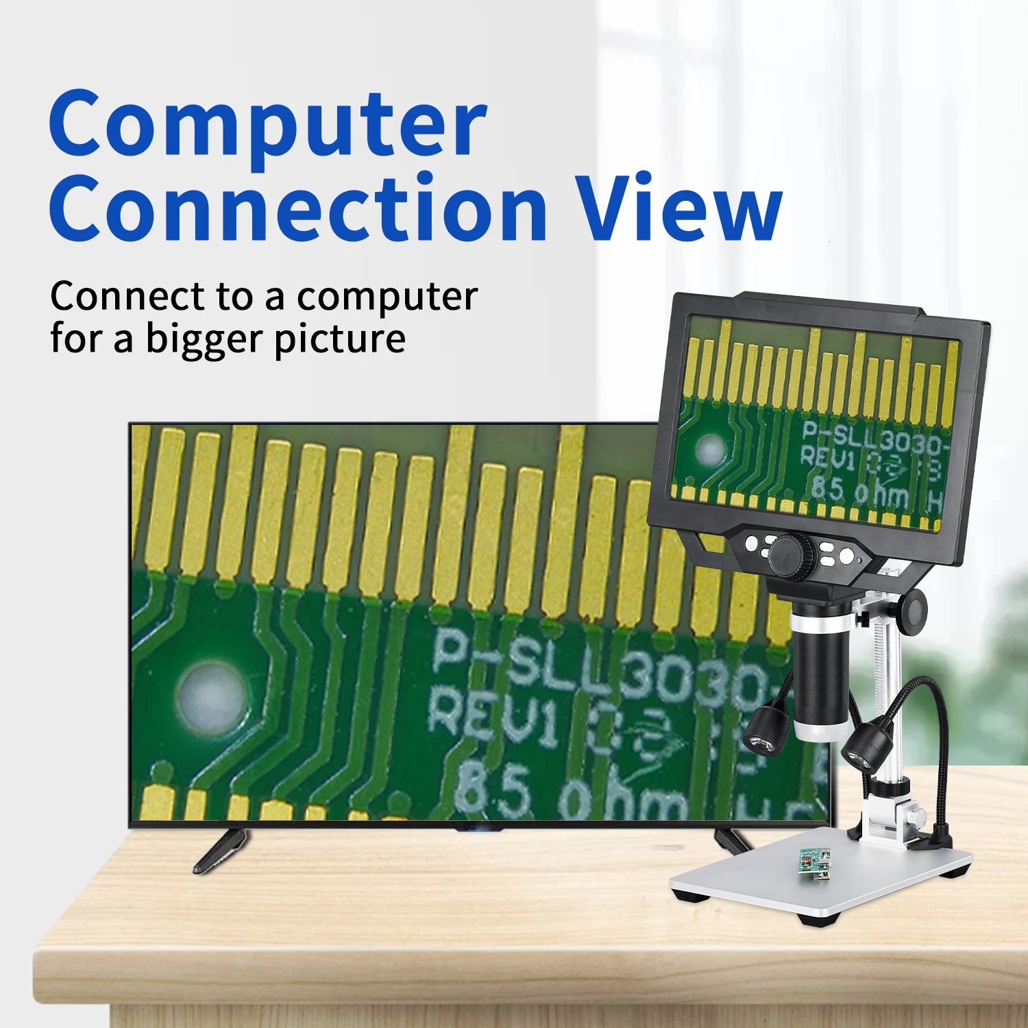G1600 Microscope 1600X Digital Microscope 9 Inch LCD Screen 1080FHD 12 Million Pixels Industrial Repair Phone