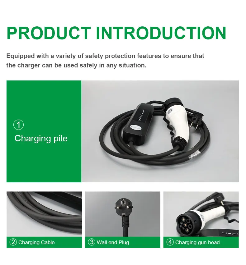 Universal Ip54 Eu Automobile Smart Home Mobile Ev Charger Ac Station