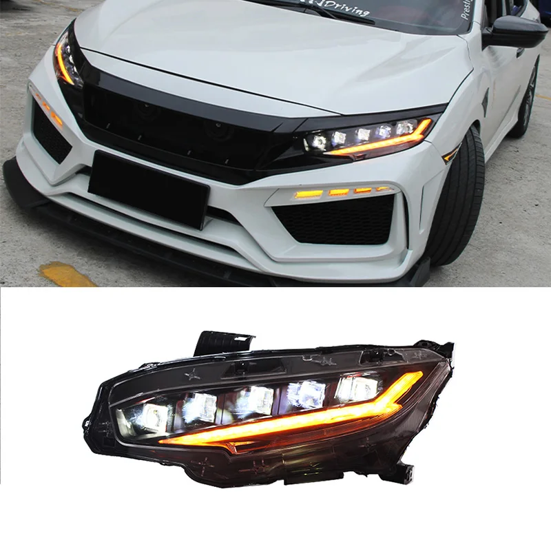 Upgrade Bugatti Style Led Drl Headlamp Headlight Assembly For Honda ...