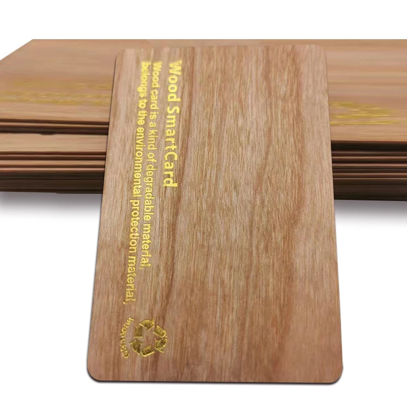 Sample Customized Gold Foil Craft Printing High Quality Wood Card