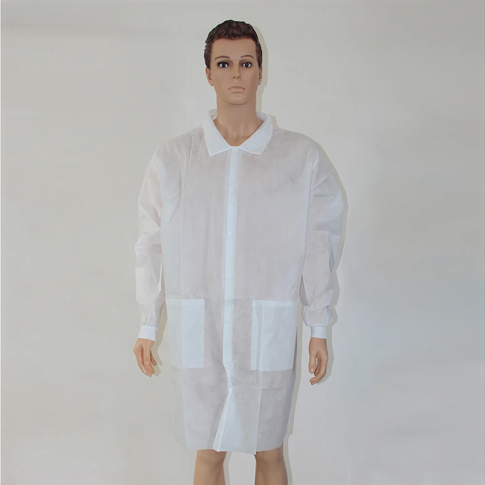 Polypropylene Nonwoven Disposable Lab Coats With Kimono Style - Buy Lab ...