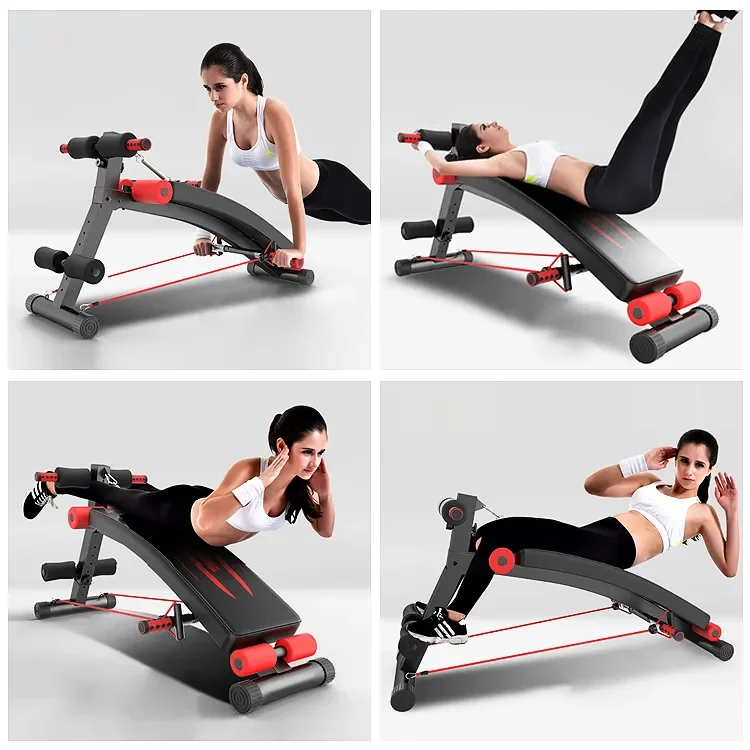 Gym Equipment Sit up Bench Muscle Exercise Ab Chair Foldable Portable  Exercise Supine Board Carton Unisex Indoor 2pcs