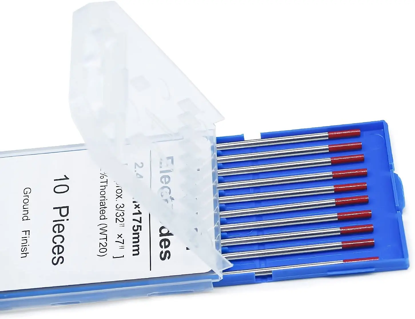 Électrodes De Tungstène Vogelmann ⌀2,0mm - Lot De 10, Longueur 175mm, Couleur Rouge Pour Soudure TIG
