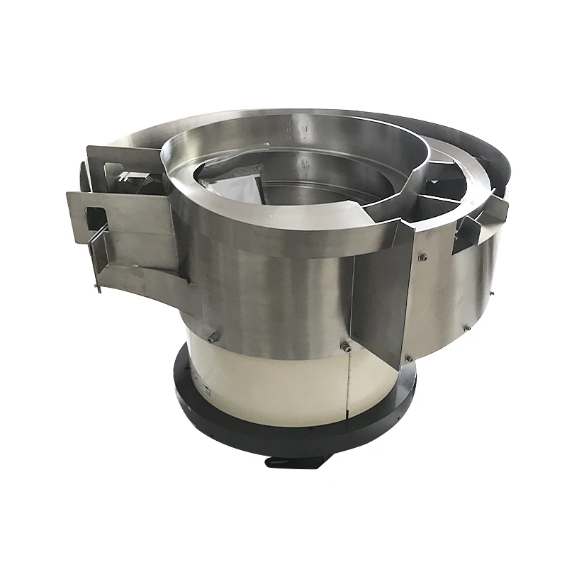 Custom Vibration Bowl Feeder with a Bulk Conveyor Hopper for Caps