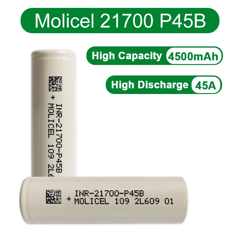 Molicel 21700 P45B Battery - 4500mah High-Performance Li-ion Molicel 21700 P45B Battery - 4500mah High-Performance Li-ion