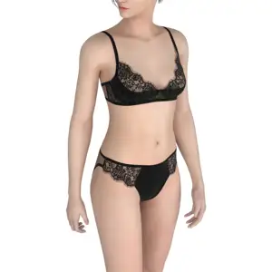 Customized Sexy Lace Bralette Garter Set 3-Piece Hot Embroidered Lingerie Bra Panties Intricate Embroidery Underwire Floral