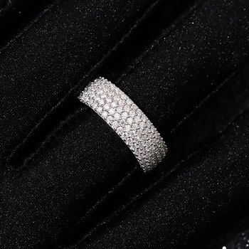 5rows ring Pass diamond tester hip hop Rings 925 sterling Silver gold plated VVS Moissanite Diamond Fine Jewelry Rings